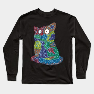 Patchwork Cat Long Sleeve T-Shirt